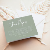 Minimalistisch Sage Groen Vrijgezellenfeest Dank u Bedankkaart