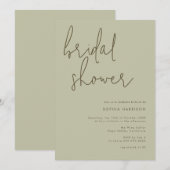 Minimalistisch Sage Groen Vrijgezellenfeest Kaart (Voorkant / Achterkant)