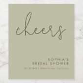 Minimalistisch Sage Groen Vrijgezellenfeest Wijn Etiket (Enkel label)