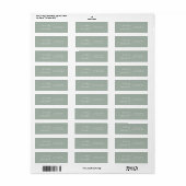 Minimalistisch Sage Modern Bruiloft Retouradres Etiket (Full Sheet)