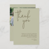 Minimalistisch Sage Vrijgezellenfeest Bedankkaart (Voorkant / Achterkant)