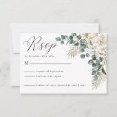 Minimalistisch Salie groen bloemeneucalyptus bruil RSVP Kaartje (Voorkant)