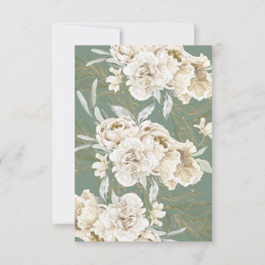 Minimalistisch Salie groen bloemeneucalyptus bruil RSVP Kaartje (Achterkant)