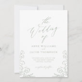 Minimalistisch Salie Groen Groen Boho Bloemen Brui Kaart (Voorkant)