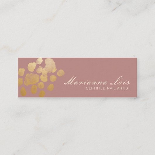 Minimalistisch salon Gold van Nail-technicus Mini Visitekaartje (Voorkant)