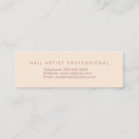 Minimalistisch salon Gold van Nail-technicus Mini Visitekaartje (Achterkant)