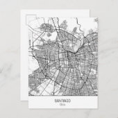 Minimalistisch Santiago Chili Briefkaart (Voorkant / Achterkant)
