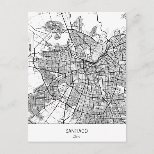 Minimalistisch Santiago Chili Briefkaart (Voorkant)