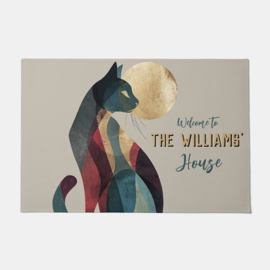 Minimalistisch Savannah Huis Kat Housewarming Cade Deurmat (Voorkant)