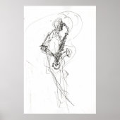 Minimalistisch saxofonistisch Poster – Abstracte s (Voorkant)