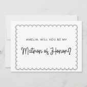 Minimalistisch scalloped border matron of eremkaar kaart (Voorkant)