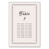 Minimalistisch scalloped Border Table Number met n Kaart (Achterkant)