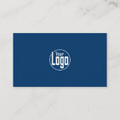 Minimalistisch scanbaar blauw-wit bedrijf visitekaartje (Achterkant)