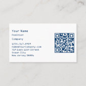 Minimalistisch scanbaar blauw-wit bedrijf visitekaartje (Voorkant)