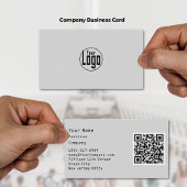 Minimalistisch scanbaar grijs en zwart bedrijf visitekaartje