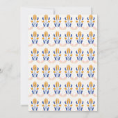 Minimalistisch Scandi Folk Bloemen Blauw Geel Huwe Kaart (Achterkant)