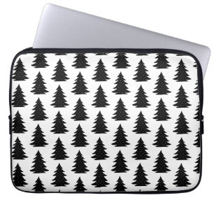 Minimalistisch Scandinavisch Folk Black Tree Fores Laptop Sleeve