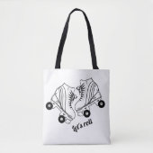 Minimalistisch Schaats met zwarte witte rolschaats Tote Bag (Voorkant)