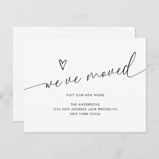 Minimalistisch schattig hartschrift dat we hebben aankondiging (Voorkant / Achterkant)