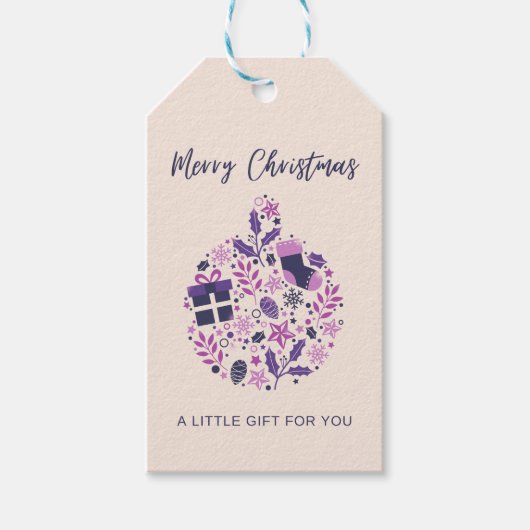 Minimalistisch schattig kerstcadeau label cadeaulabel (Voorkant)