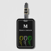 Minimalistisch schattig tulp bloem icoon op maat m bagagelabel (Voorkant (verticaal))