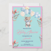 Minimalistisch Schattige Beer Baby shower Kaart (Voorkant)