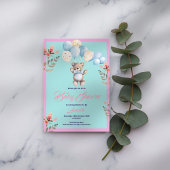 Minimalistisch Schattige Beer Baby shower Kaart