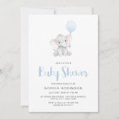Minimalistisch Schattige Elephant Boy Baby shower Kaart (Voorkant)