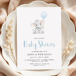 Minimalistisch Schattige Elephant Boy Baby shower Kaart
