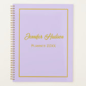 Minimalistisch Schattige Girly Bleek Lila Script W Planner (Voorkant)