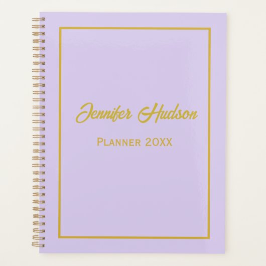 Minimalistisch Schattige Girly Bleek Lila Script W Planner (Voorkant)