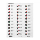 Minimalistisch Schattige kerstkattenretouradres Etiket (Full Sheet)