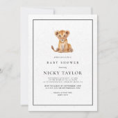 Minimalistisch Schattige Lion Safari Baby shower Kaart (Voorkant)