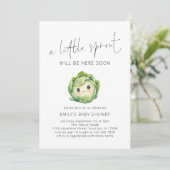Minimalistisch Schattige Little Sprout Baby shower Kaart (Staand voorkant)