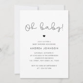 Minimalistisch Schattige Script QR Code Photo Baby Kaart (Voorkant)