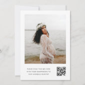 Minimalistisch Schattige Script QR Code Photo Baby Kaart (Achterkant)