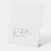 Minimalistisch Schattige Vrijgezellenfeest Reclamebord Met Voetstuk (Voorkant)