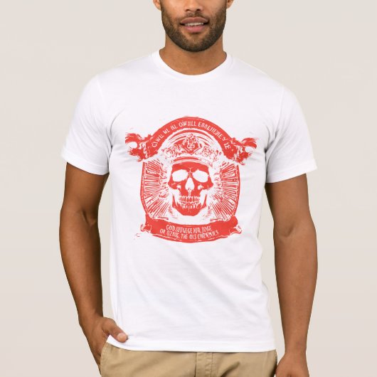 Minimalistisch schedelsilhouet t-shirt (Voorkant)