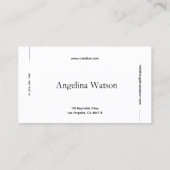 Minimalistisch Schoon, eenvoudig en modern zwart-w Contactkaartje (Achterkant)