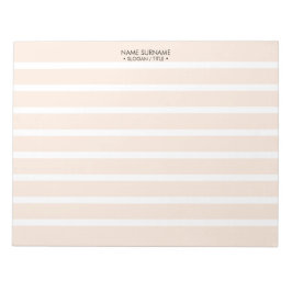 Minimalistisch schoon lichtroze strippatroon 11x8. notitieblok