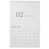 Minimalistisch Schoon Ontwerp Kalender (Feb 2027)