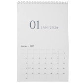 Minimalistisch Schoon Ontwerp Kalender (Jan 2027)