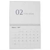 Minimalistisch Schoon Ontwerp Kalender (Feb 2027)