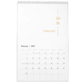 Minimalistisch Schoon Ontwerp Kalender (Feb 2027)