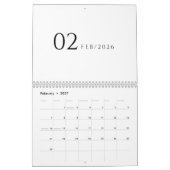 Minimalistisch Schoon Ontwerp Kalender (Feb 2027)