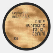 Minimalistisch schoonheidslabel goud en zwart ronde sticker (Voorkant)