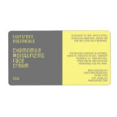 Minimalistisch schoonheidslabel - grijs en geel etiket (Voorkant)