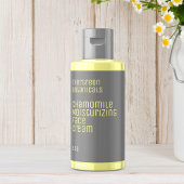 Minimalistisch schoonheidslabel - grijs en geel etiket