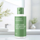 Minimalistisch schoonheidslabel - groen en wit etiket