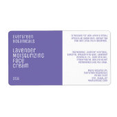 Minimalistisch schoonheidslabel - paarse en witte etiket (Voorkant)